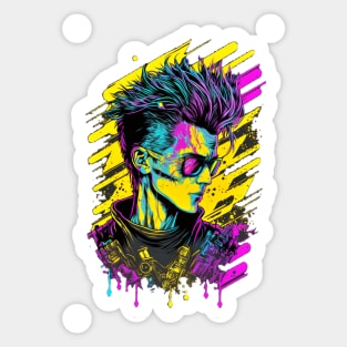 Neon Cyberpunk Hacker - V1.04 Sticker